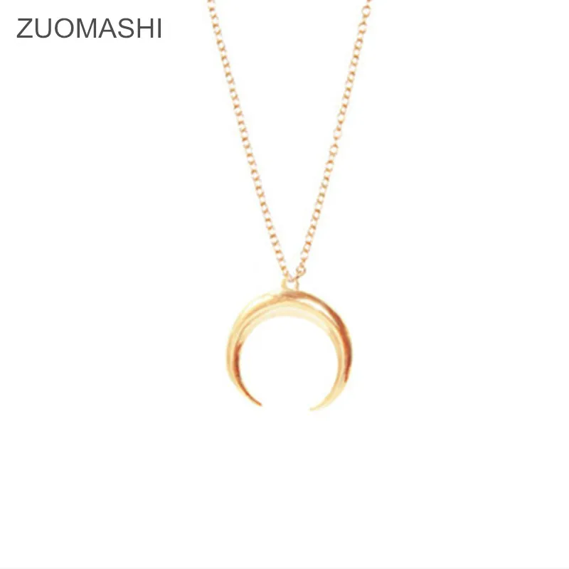 Hot selling fashion jewelry Crescent horns moon Simple pendant necklace party gift for women girl Collier de lune femme | Украшения и