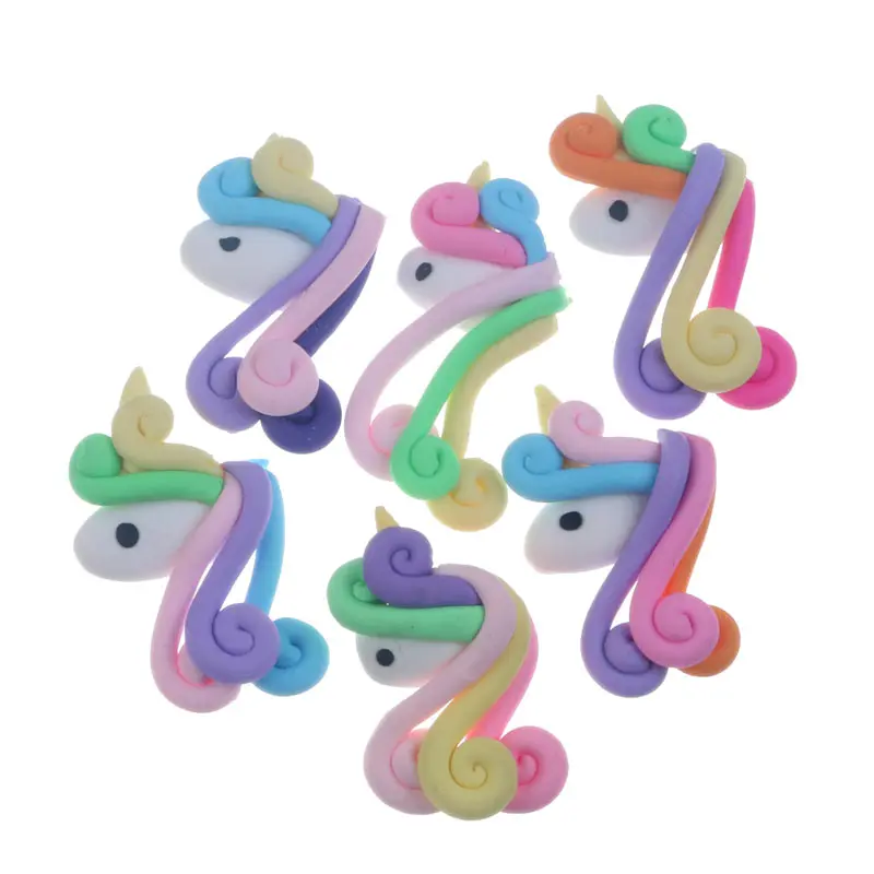 

10pcs Mixed Clay Unicorn Decoration Crafts Flatback Cabochon Embellishments For Scrapbooking Diy Accessories