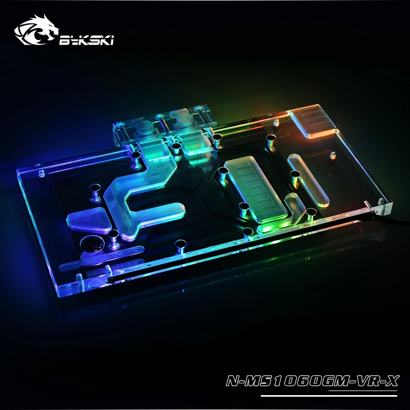 Bykski N MS1060GM VR X полноэкранная Графическая карта блок водяного охлаждения RGB/RBW для MSI