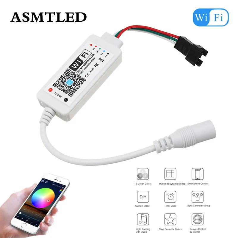 Светодиодный мини контроллер Magic Home SPI Wifi полноцветный пикселей для WS2811 SM16703 GS1903
