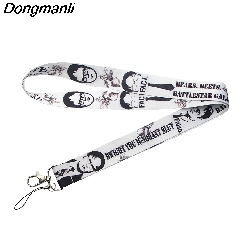 

DMLSKY The office Dwight schrute Keychain Phone Lanyard Cartoon Punk Neck Strap for Keys ID Card Mobile Phone Lanyards M2640