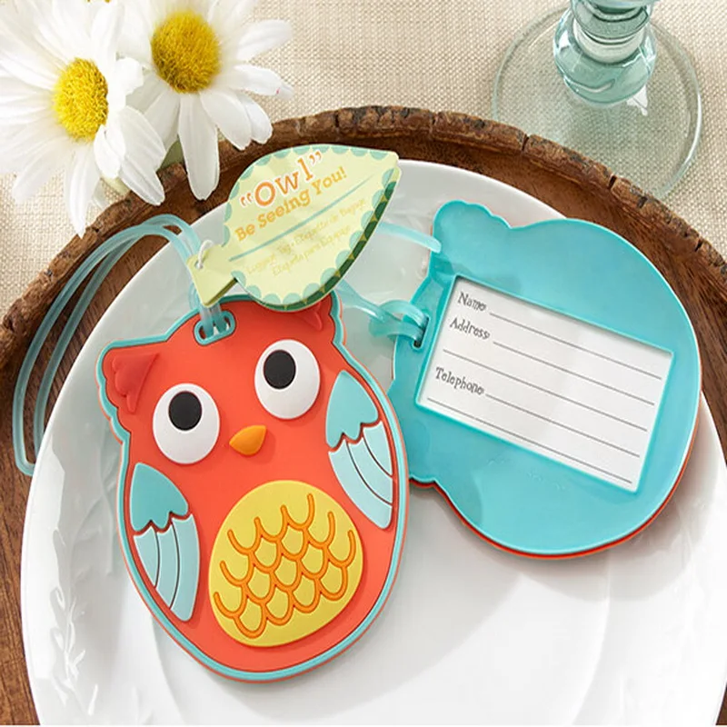 

12PCS Cute Owl Design Rubber Luggage Tag Wedding Favor&Baby Shower Favors and Gift