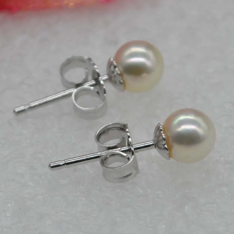 Круглые жемчужные серьги akoya из стерлингового серебра AAA 5 мм | Украшения и