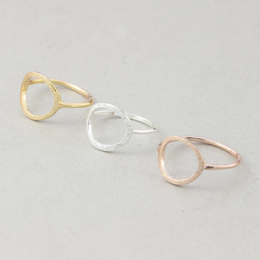 Минимализм Jewelry цвета: золотистый серебристый Цвет Мода Открытый круг Кольца