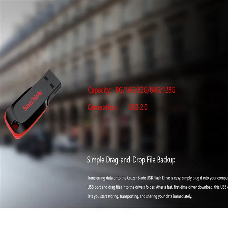 SanDisk USB флеш-накопитель 128 ГБ флеш-накопитель USB2.0 16 ГБ 32 ГБ 64 ГБ USB флеш-накопитель высокоскоростной флеш-накопитель