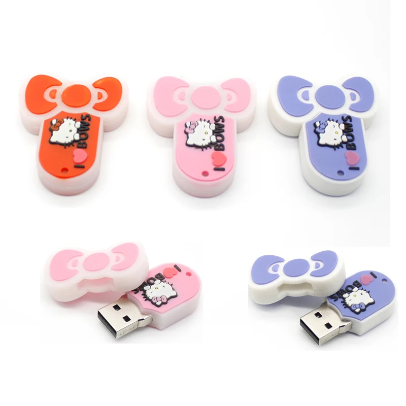 USB флеш накопитель Kitty Cat с бантом 32 ГБ 16 128 м 4 8 64 ГБ|USB флэш-накопители| |