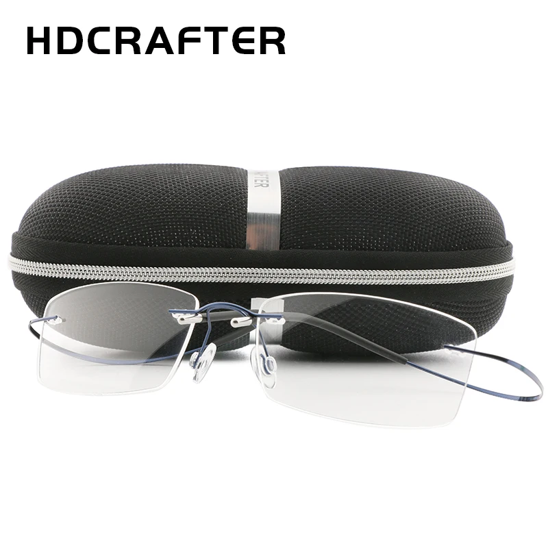 Мужская оправа без оправы HDCRAFTER легкая титановая для очков по рецепту