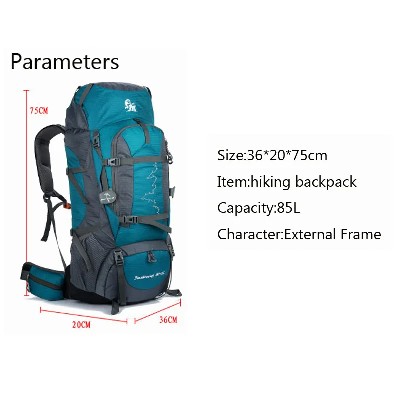 85L Waterproof Outdoor Hiking Backpacks Men Nylon Sports Bag Backpack Camping Travel Climbing Mountaineering Rucksack Male | Спорт и