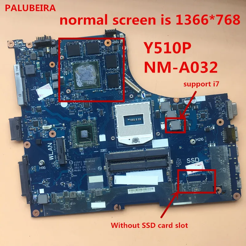 PALUBEIRA без SSD слот для карт LENOVO Y510P Материнская плата ноутбука VIQY1 NM A032 нормальный