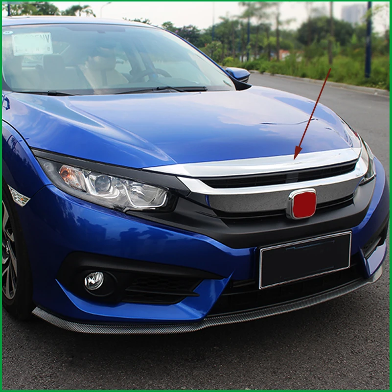 Подходит для Honda Civic Sedan 2016 2017 передняя крышка двигателя капот Гриль губ