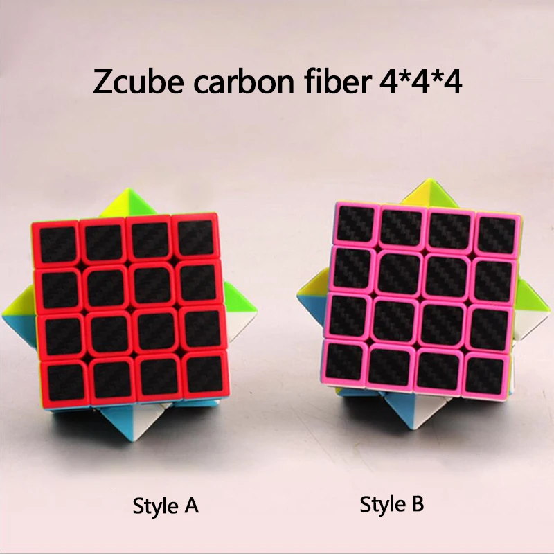 Zcube Magic Cube 4x4x4 углерода волокно стикеры высокое качество Professional скорость