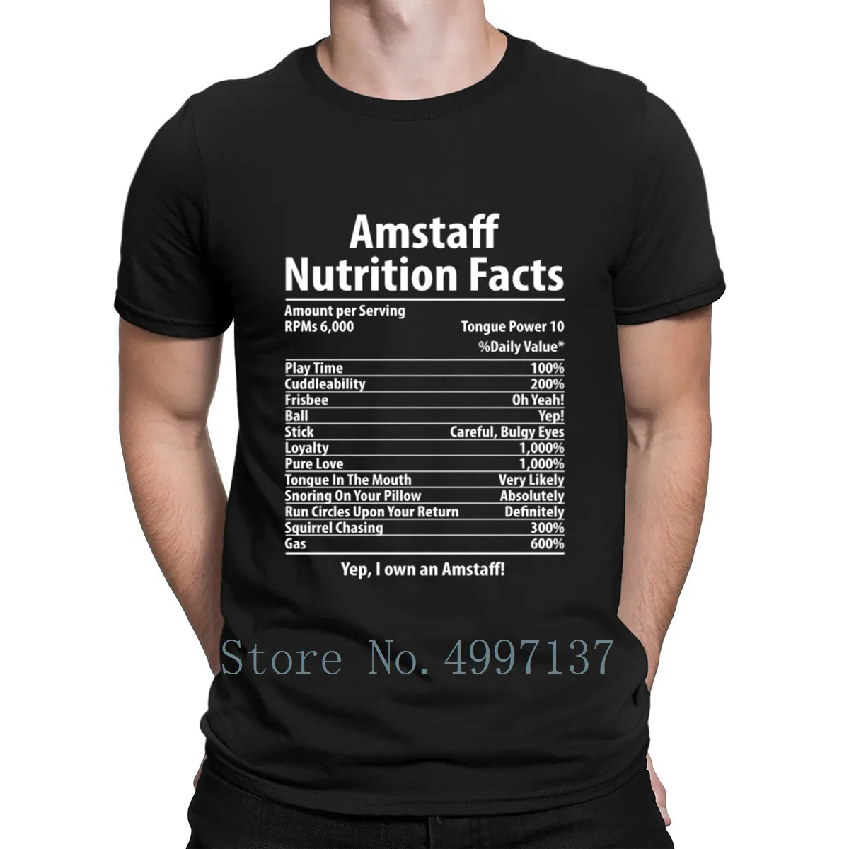 Футболка Amstaff Dog Nutrition Facts одежда для фитнеса весенне-осенняя Новая модная