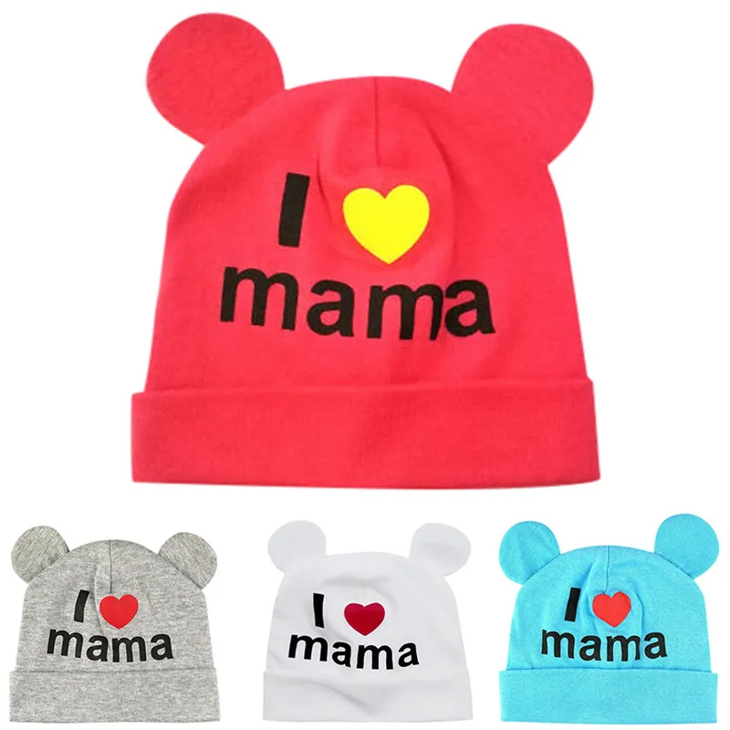 Hat Baby Letter Print Sleep Cap Headwear Infant Girls Boys Cartoon Love children's autumn hat newborn hotography prop | Детская