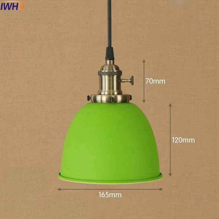 Новый цветной винтажный подвесной светильник IWHD светодиодный в американском