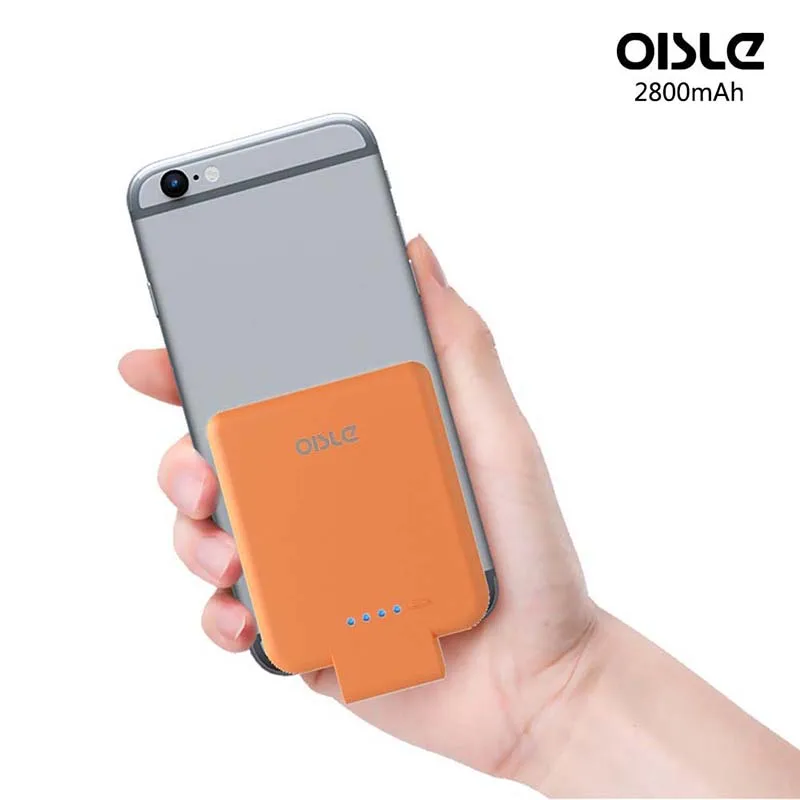 MP282S-ORANGE OISLE 2800 мАч чехол для зарядного устройства для iPhone 6 6s 7 8 Внешний внешний аккумулятор для iPhone 5 S SE Мини портативный резервный аккумулятор - Цвет: MP282S-ORANGE