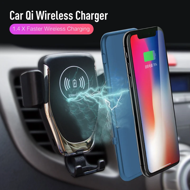 Новое автомобильное беспроводное зарядное устройство Qi для iPhone XS Max X XR 8 быстрая
