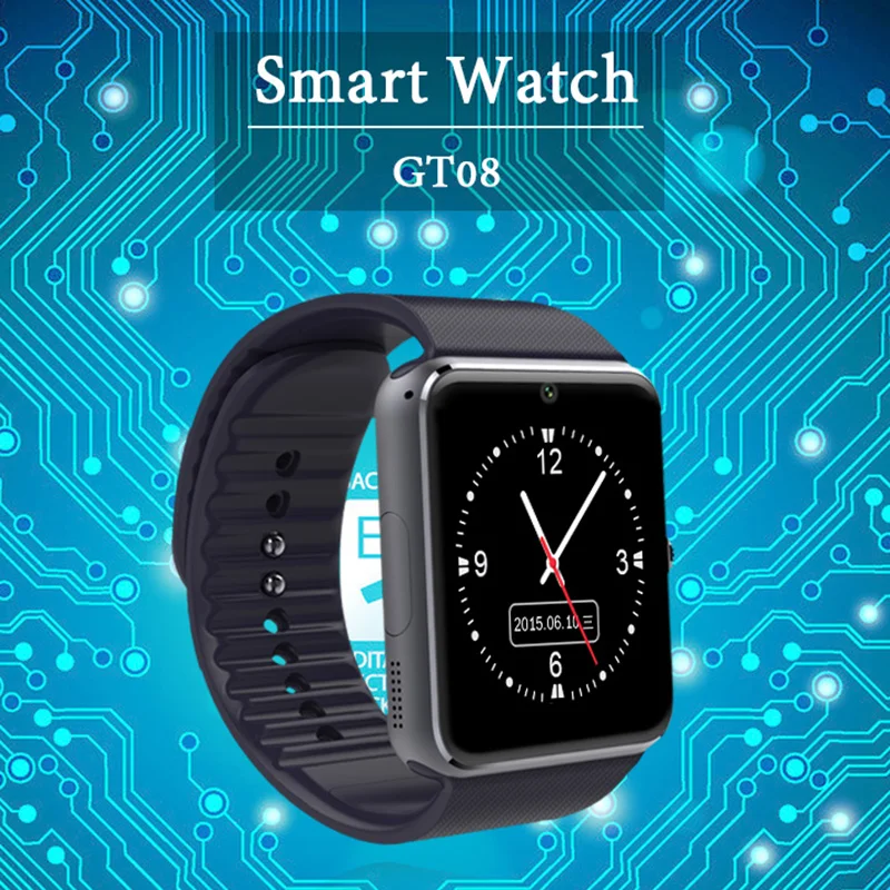 GT08 smart watch Clock Sync Notifier with Sim Bluetooth Smartwatch for Apple IOS xiaomi Samsung Android Phone PK DZ09 | Электроника