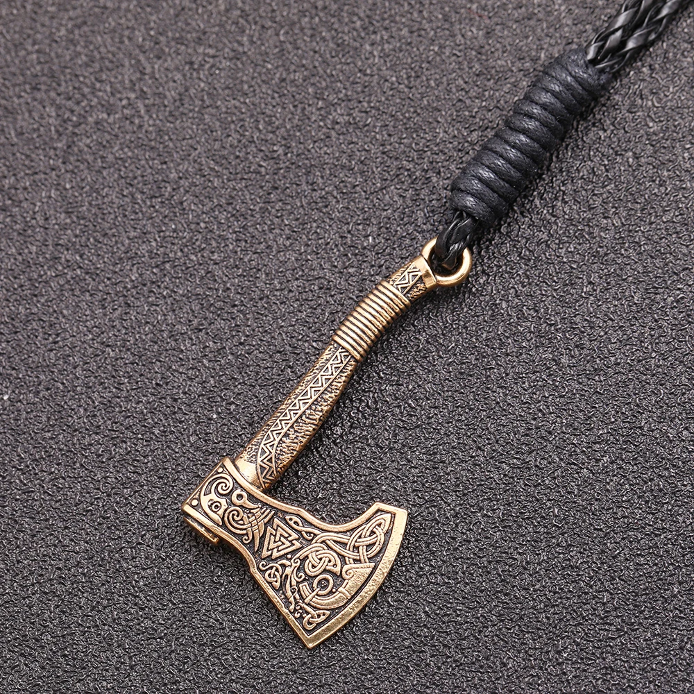 LIKGREAT Wicca топор кожаный браслет с подвеской в форме для мужчин Valknut ирландское Celtics