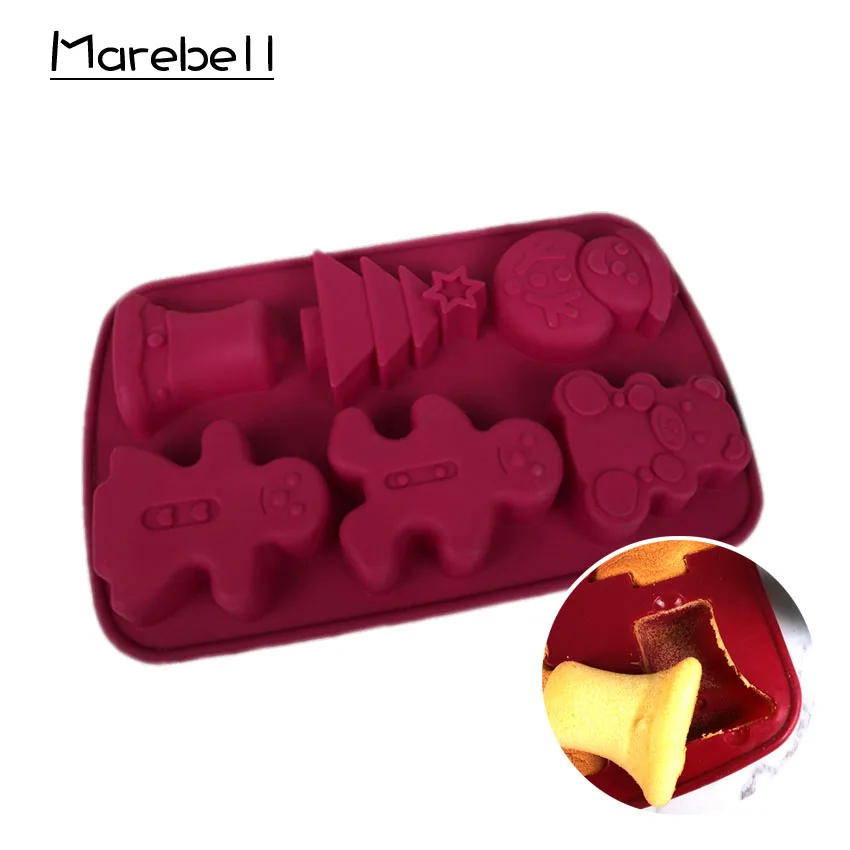 Силиконовая форма Marebell для самостоятельной сборки мини Пищевая рождественской