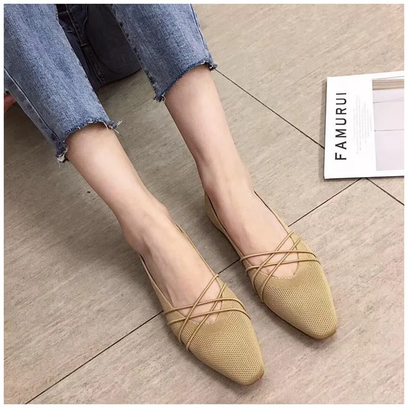 Beige SUOJIALUN/Новинка года; Осенняя женская обувь на плоской подошве; балетки на плоской подошве с круглым носком без застежки; водонепроницаемые Мокасины с закрытым носком; повседневные тонкие туфли; балетки - Color: Beige