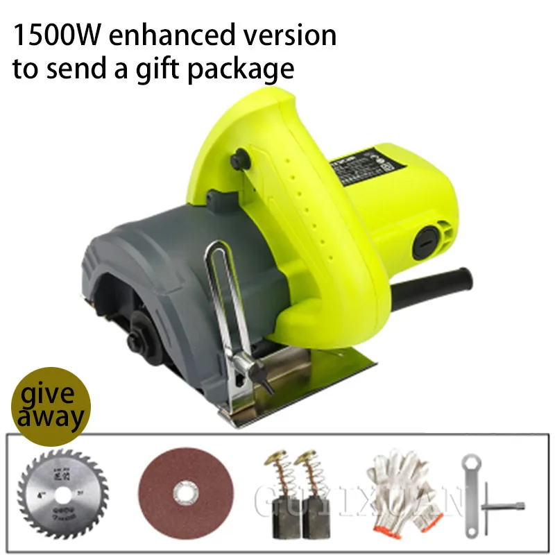 1500w package one Машина для резки камня/дерева/металла/плитки, ручная домашняя многофункциональная высокомощная циркулярная пила - Цвет: 1500w package one