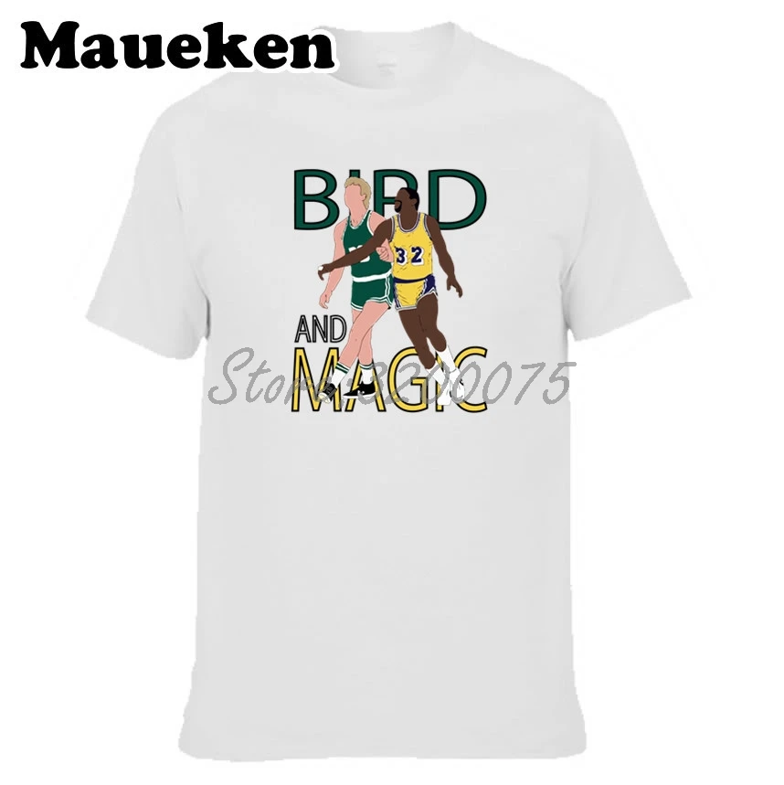 Мужская футболка с круглым вырезом Birdmagic Larry Bird 33 Magic Earvin Johnson 32 для чемпионов