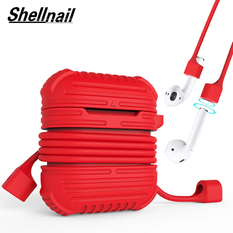 Силиконовый чехол Shellnail для Apple Airpods наушников ремешок беспроводных Bluetooth