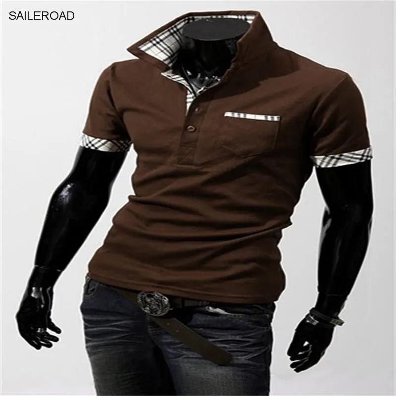 Мужская хлопковая рубашка поло с коротким рукавом и вышивкой|brand men polo shirt|men brand