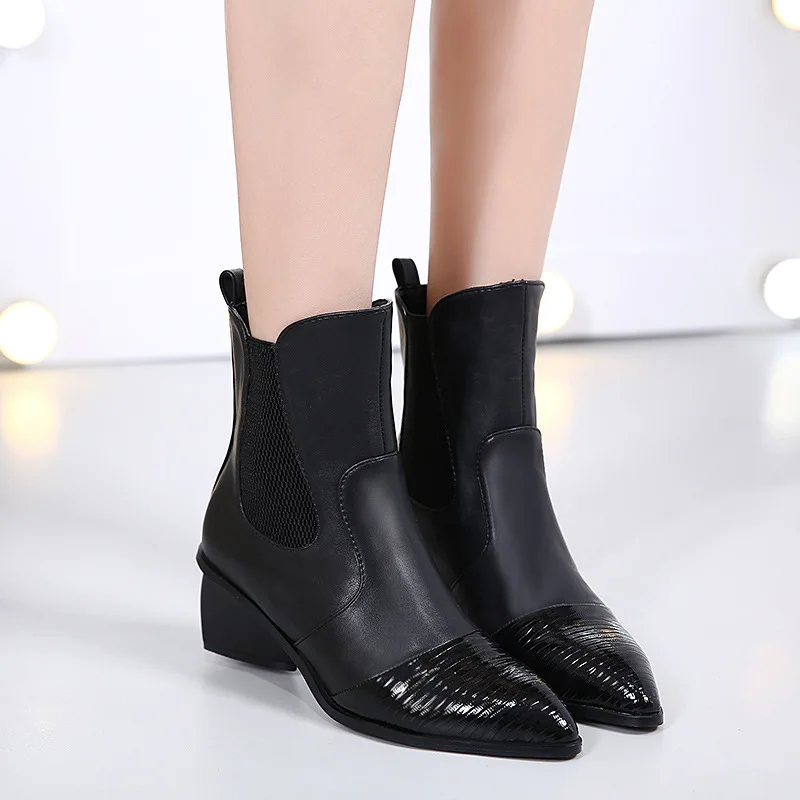 Осенью и зимой 2017 новый красивый шить с наконечником в черный матовый свет сырой