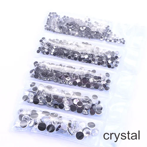 crystal Смешанные размеры SS6-SS30 1014 шт. DMC исправление стразы железо на Стразы стеклянные стразы украшения для свадебного платья F0105 - Цвет: crystal