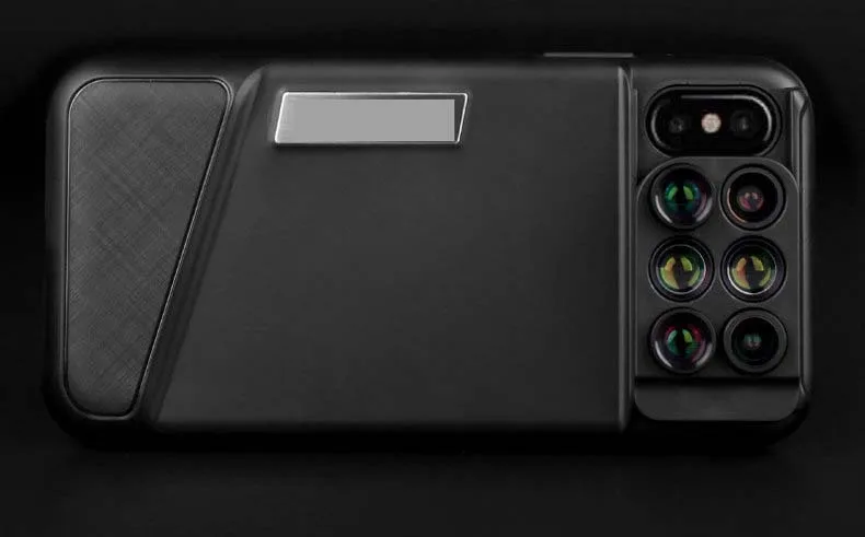 For IphoneX Bluetooth для нового IPhone X линза для двойной камеры 6 в 1 Рыбий глаз Широкоугольный макро объектив для IPhone X 10 телескоп зум линзы+ чехол - Цвет: For IphoneX