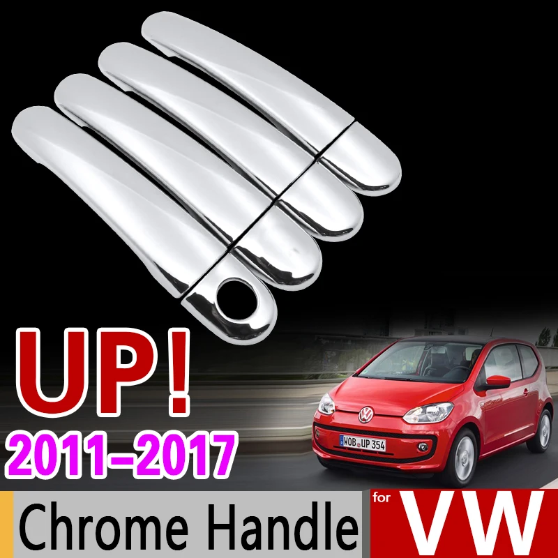 Для VW Up! Хромированная накладка на ручку Volkswagen e Стикеры для автомобильных