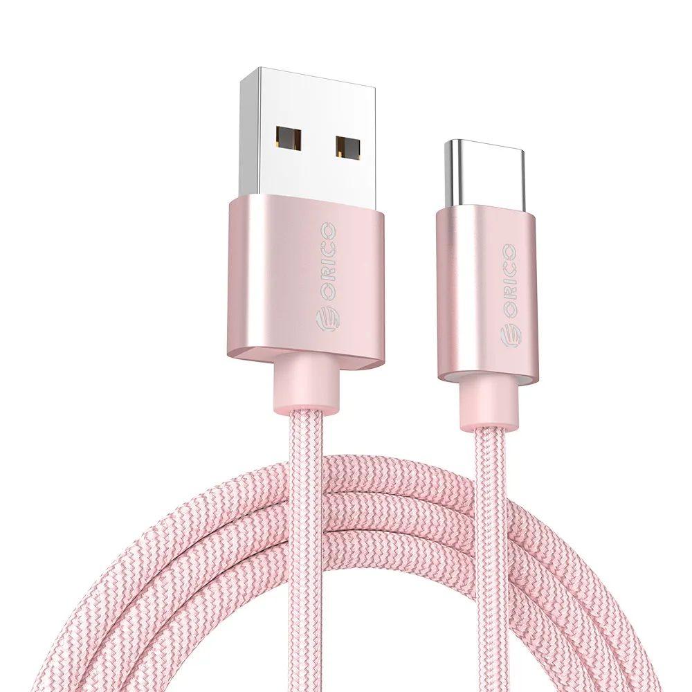 PINK ORICO нейлоновый usb type-C кабель usb type-c кабели для xiaomi mi5 Oneplus LG Nexus 5x huawei samsung letv usb type c провод - Цвет: PINK