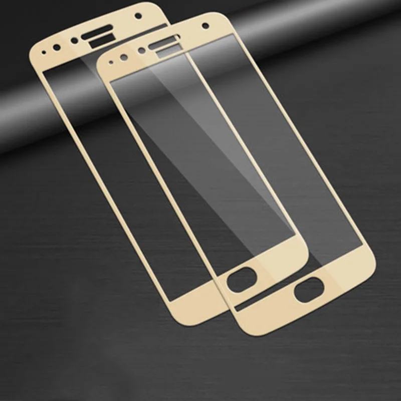 Ультратонкое закаленное стекло 9H золотого и белого цвета для Moto G5s plus чехол G5SPlus