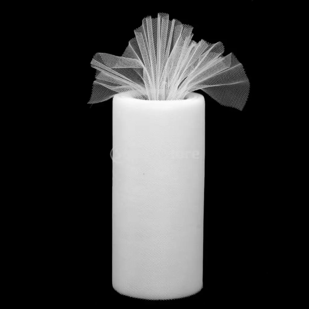 Тюль с катушкой для пачки Свадебный бант ткань банкетного декора 6 х25 ярдов белый