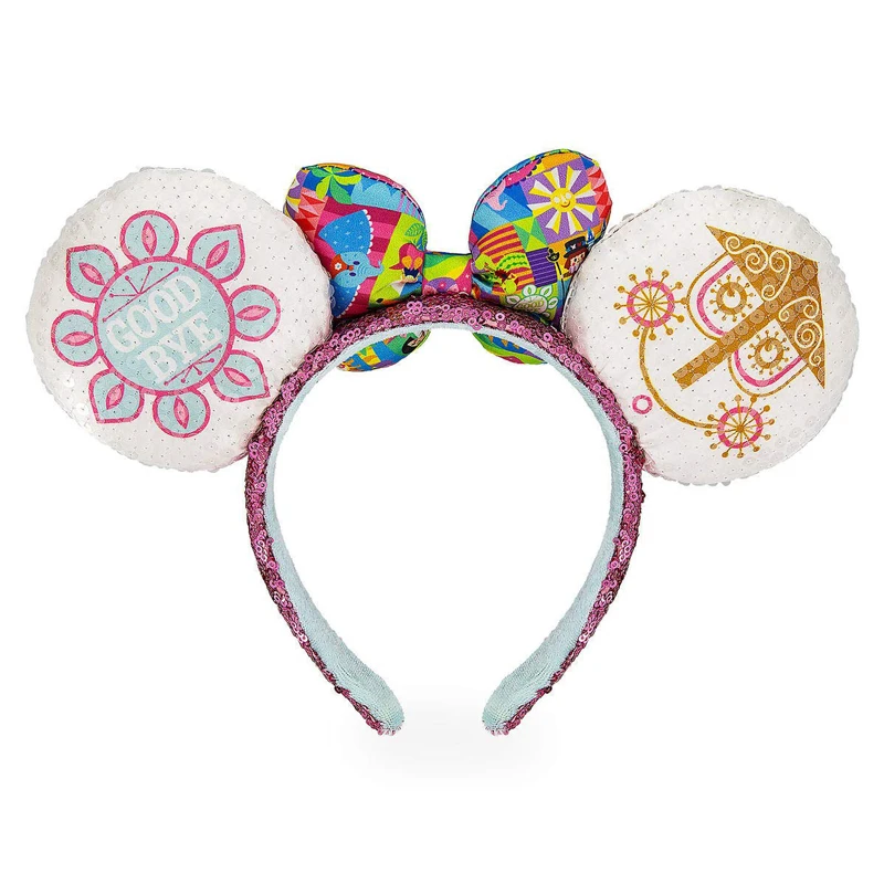 Disney Parks It's a Small World Mickey Minnie Mouse Ears Headband Girls Women Hairband Party Hair-Bands Plush Toy Head Hoop