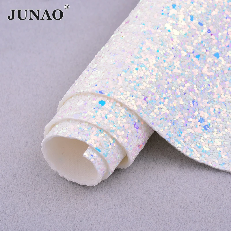 Фото JUNAO 20*34 см красочные блестки Синтетическая кожа искусственная кожа ткань Блестки ткани DIY ремесла №5