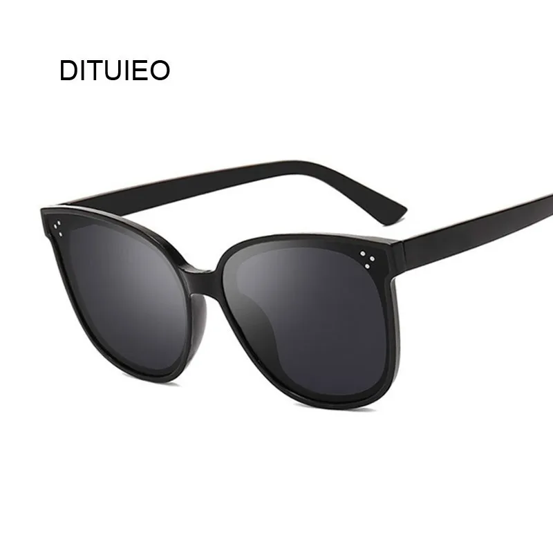 Новые солнцезащитные очки с плоским верхом женские Квадратные Солнцезащитные модные черные заклепками от