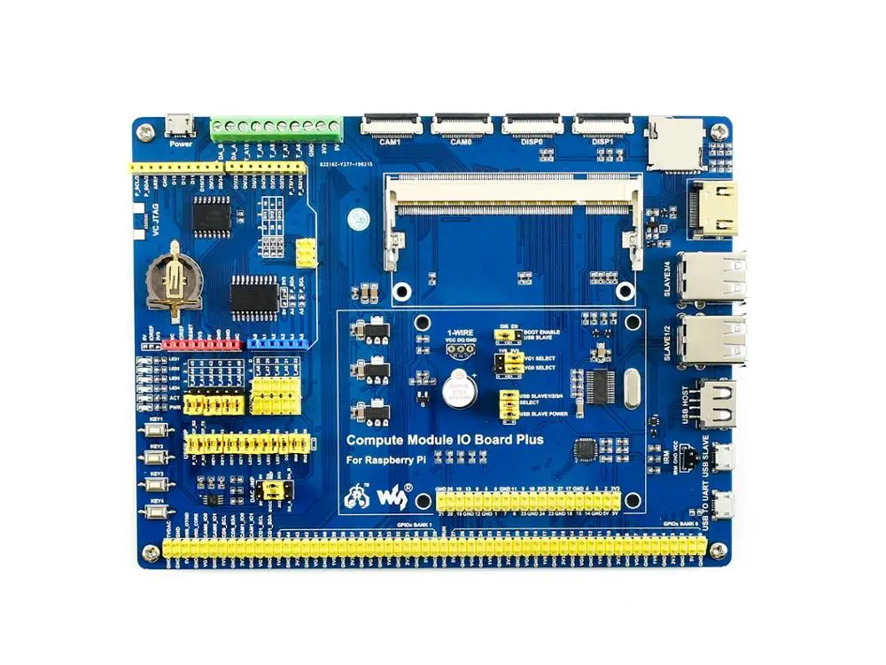 Макетная плата Compute Module IO Board Plus совместима с компьютерным модулем board V3 а также