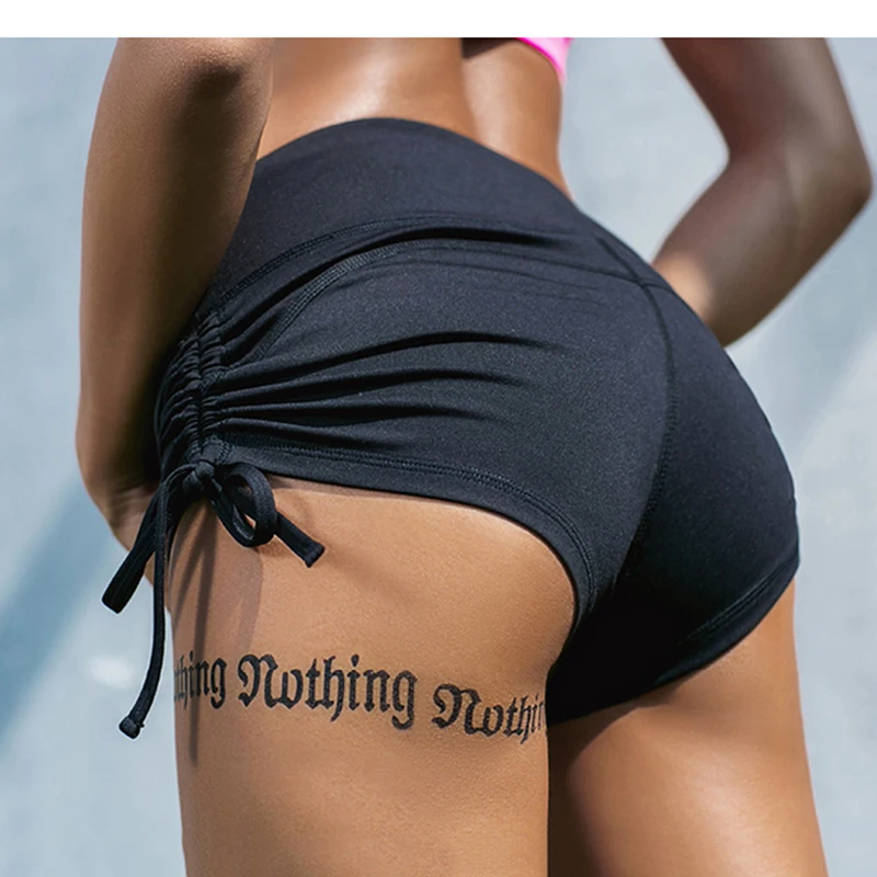 Лидер продаж Для женщин сексуальные шорты для йоги с регулируемые Галстуки