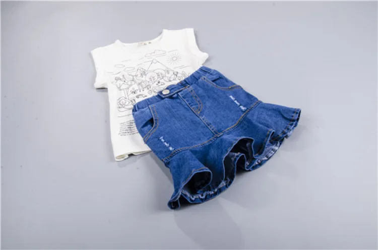 Girls Denim Skirts Summer Style Kids Clothes Toddler Girl falbala Jean Tutu Skirt Baby children fashion fish tail skirt | Детская одежда