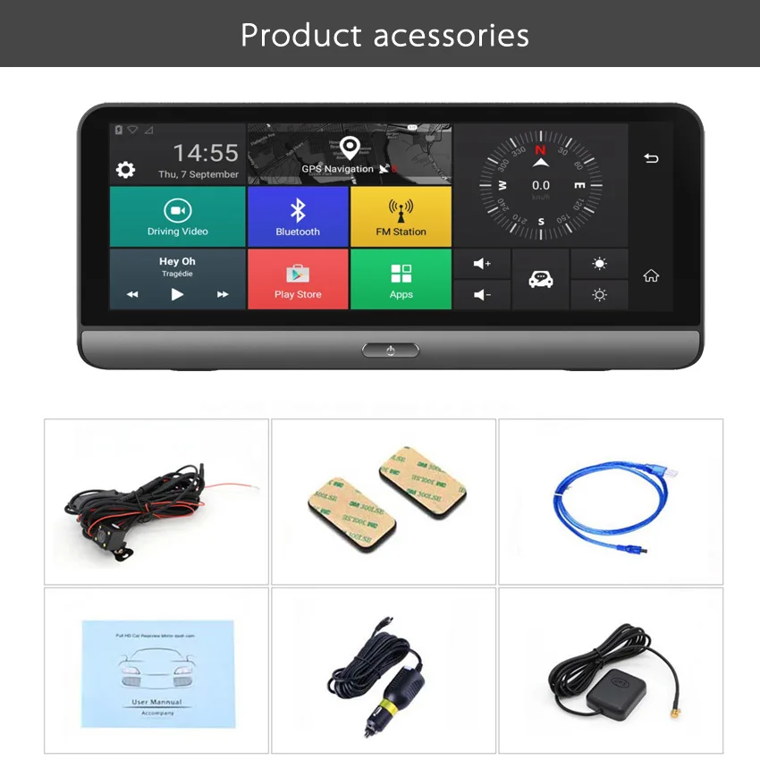 AfmoDVR 8' 4 г dvr автомобиля камера с видеозаписью ADAS Android автомобильное зеркало gps 5 1