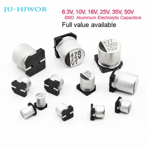 Полные значения SMD алюминиевые электролитические конденсаторы 6,3 V 10V 16V 25V 35V 50V 0,33 uF 1 мкФ 10 мкФ 100 мкФ 470 мкФ 1000 мкФ 2200 мкФ