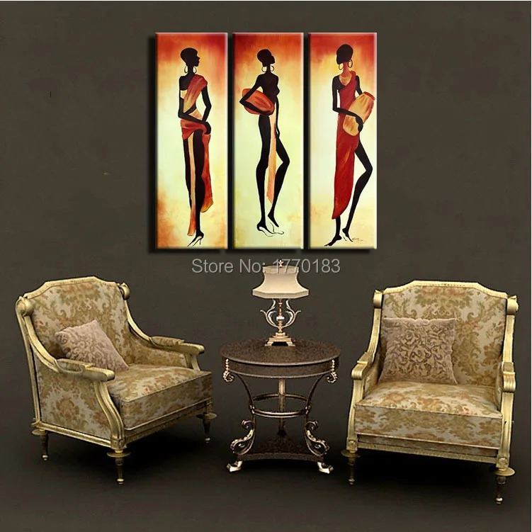 Ручная роспись африка женщины абстрактная живопись на холсте современный стены