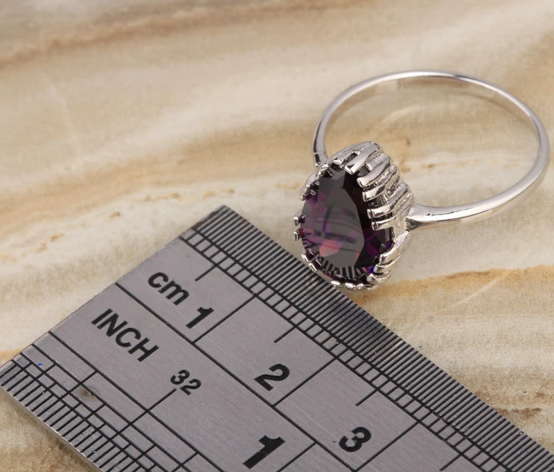 Удивительные Фиолетовый кубического циркония Multi-Gems 925 серебро Мода Для женщин
