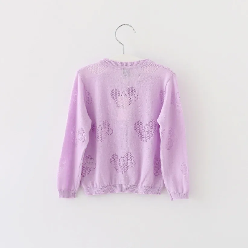 Милый ребенок Трикотажный кардиган Обувь для девочек полые негабаритных Свитеры