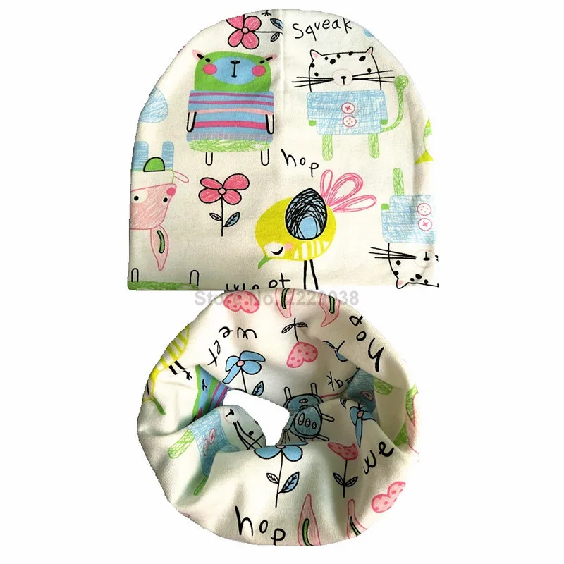 1 набор детская хлопковая шапка и шарф снуд Для весны осень зима Мальчики Девочки