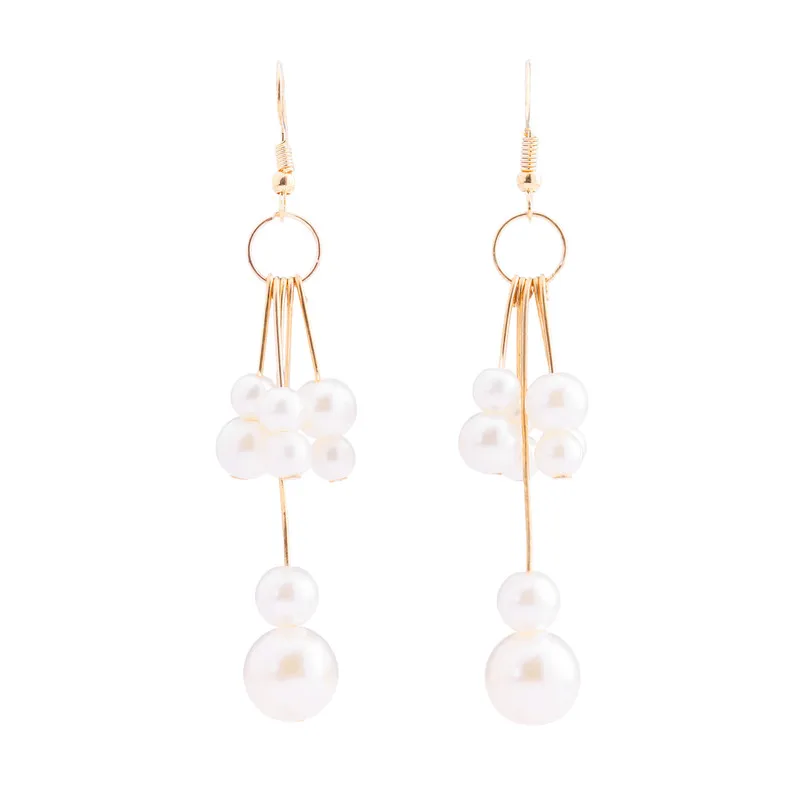 2017 Южная Корея темперамент металла черный белый цвет бусы серьги простой длинное