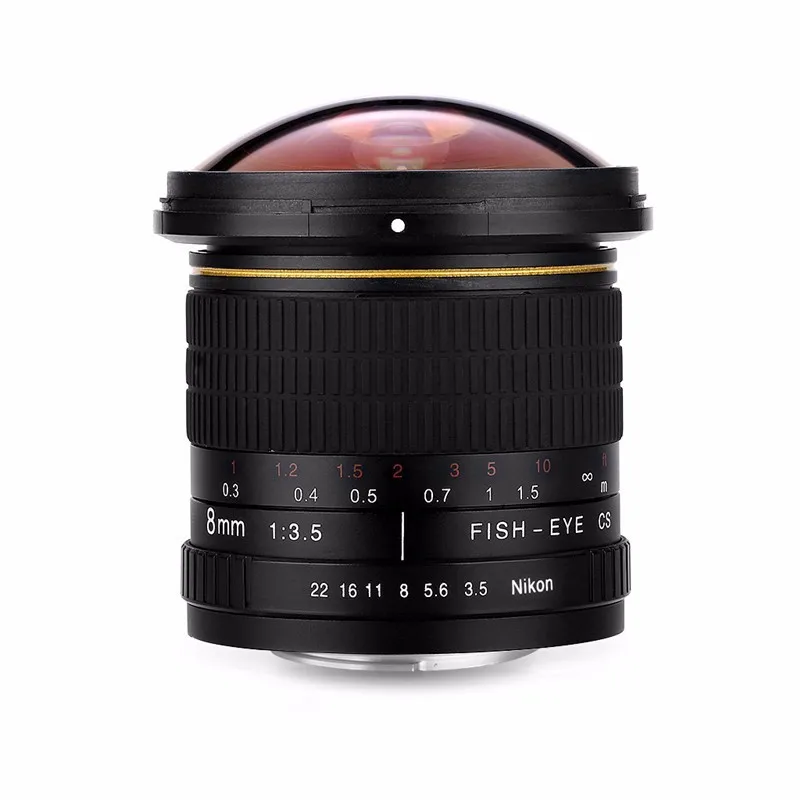 Ультраширокоугольный объектив рыбий глаз 8 мм F/3 5 для камер Nikon DSLR D3100 D3200 D5200 D5500 D7000