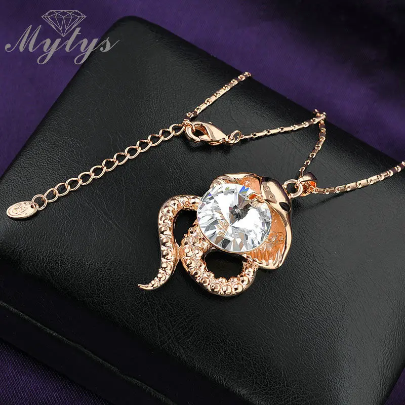 Mytys набор ювелирных изделий в виде змеи ожерелье и серьги GP N1341 | Украшения